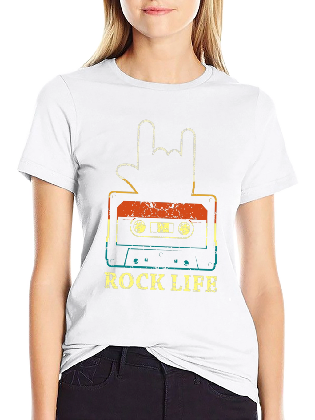 Rock Life Cassette Tape Graphic T-Shirt