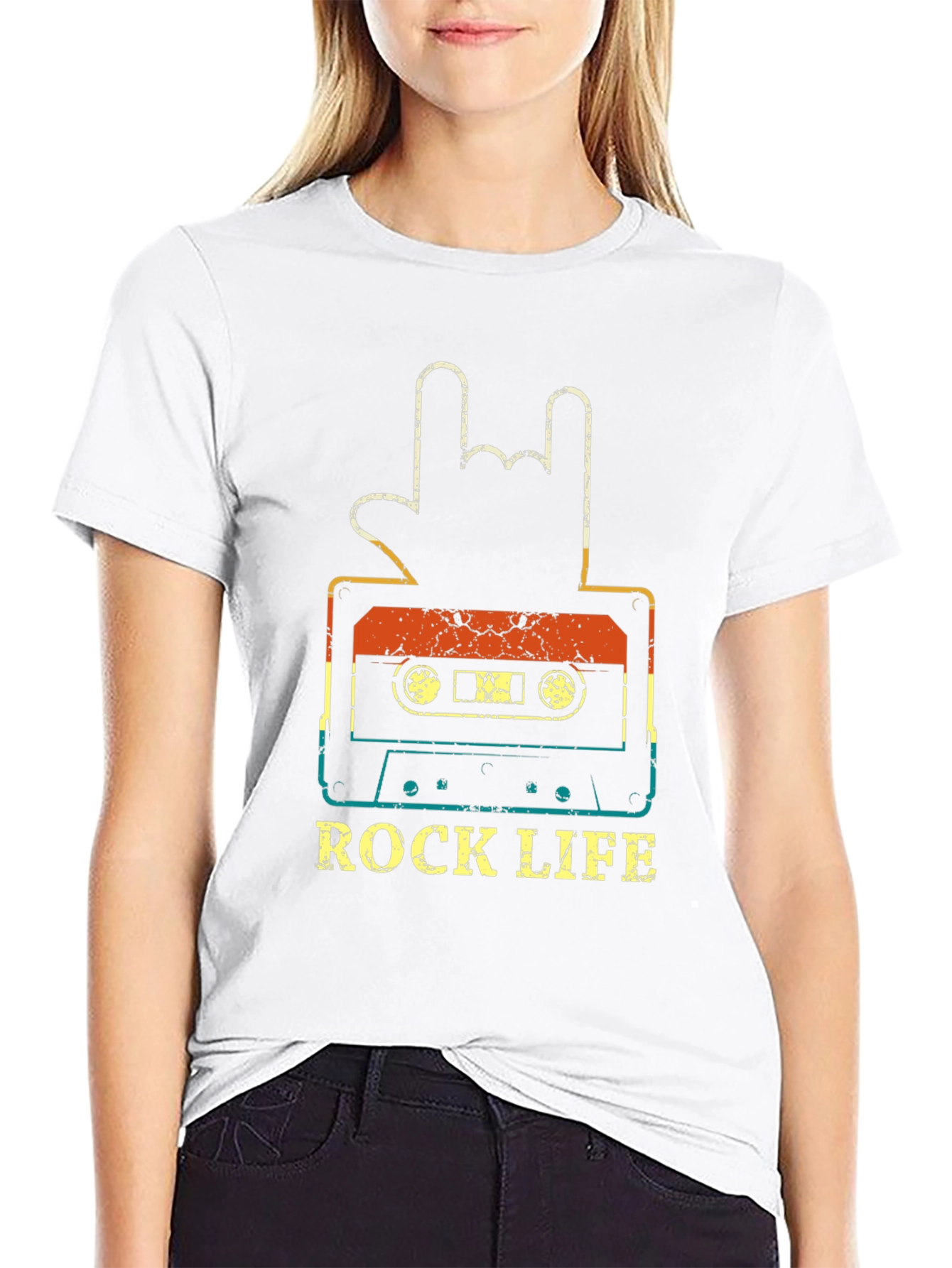 Rock Life Cassette Tape Graphic T-Shirt