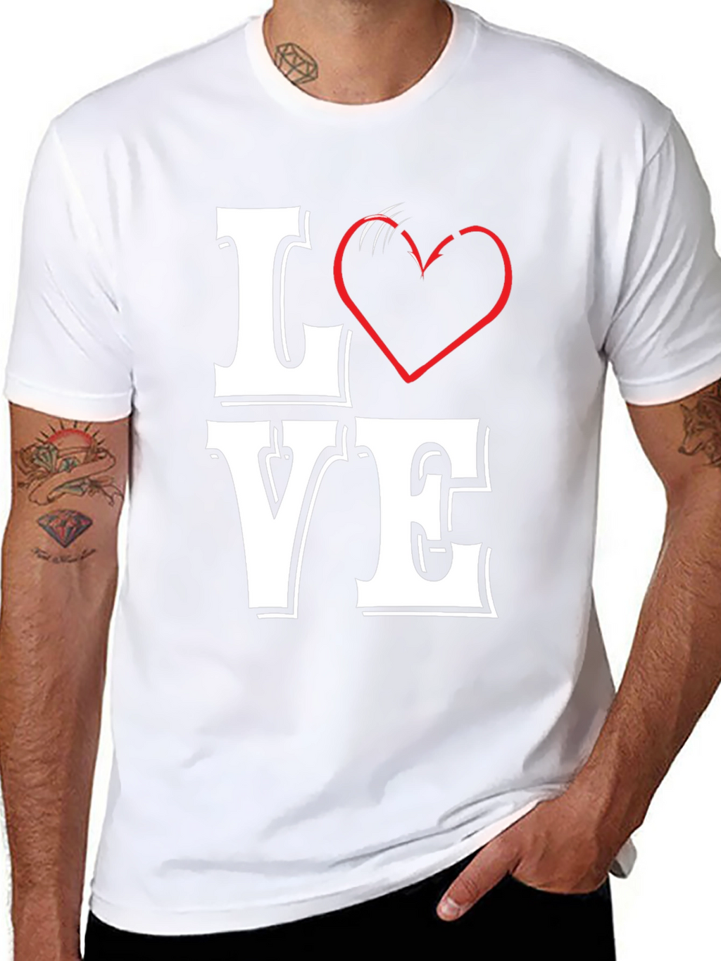 LOVE Graphic Tee - Black Cotton Blend