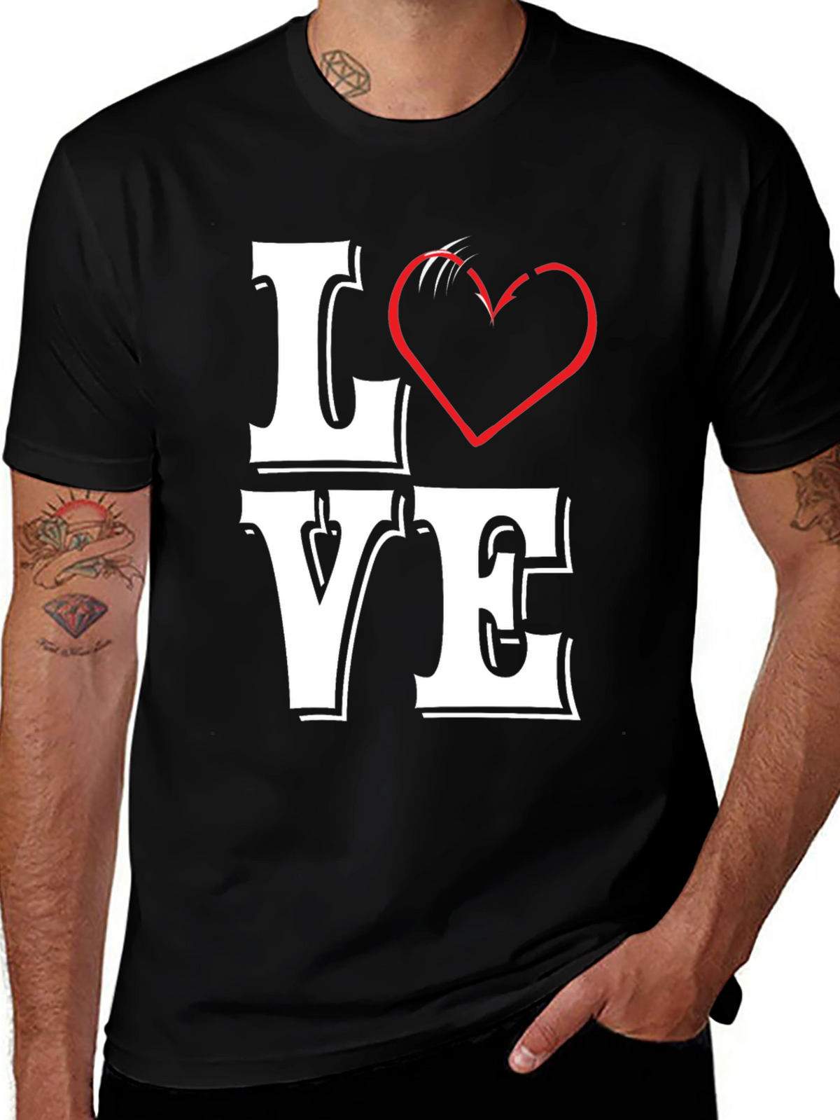 LOVE Graphic Tee - Black Cotton Blend