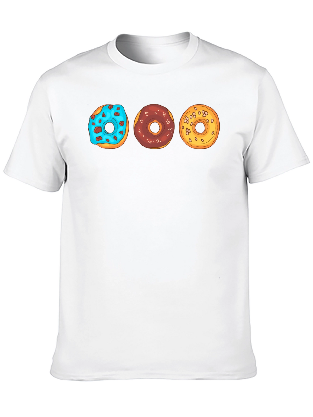 Donut Trio Graphic Tee - Soft Black Cotton T-Shirt