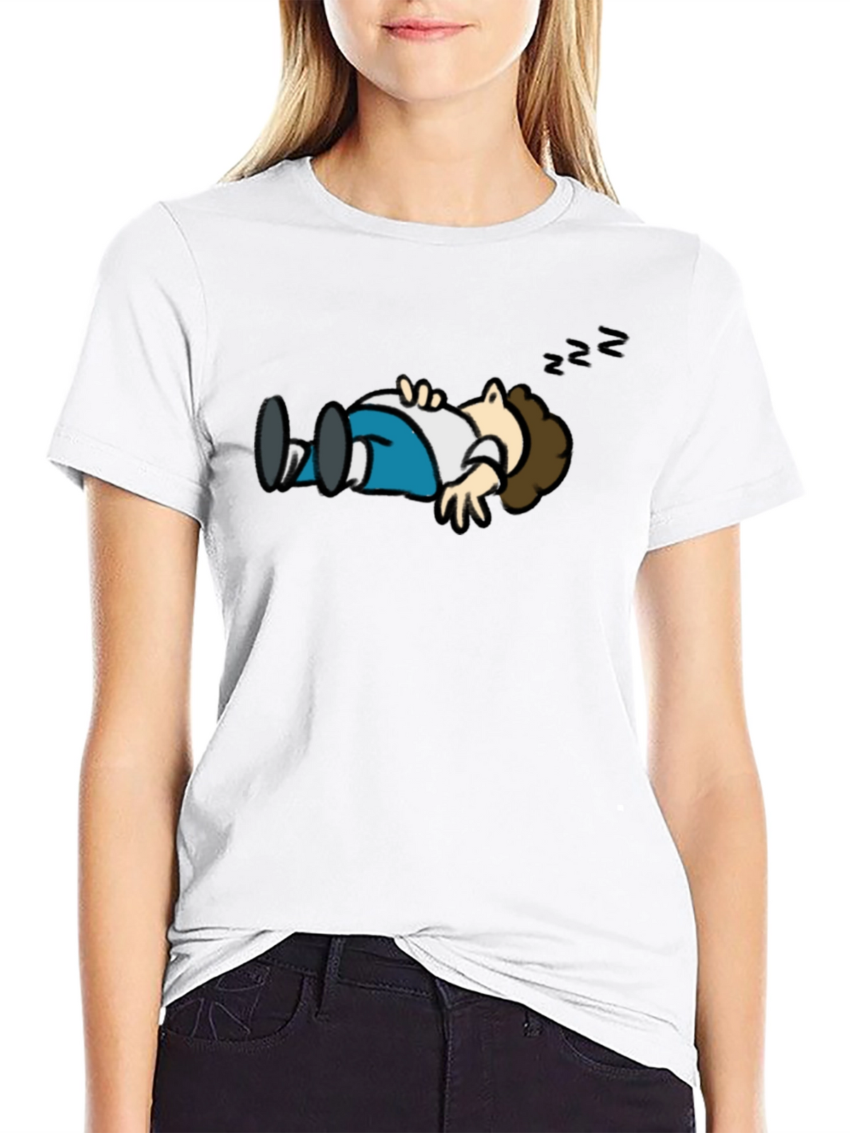 Cartoon Sleeping T-Shirt - Funny Graphic Tee