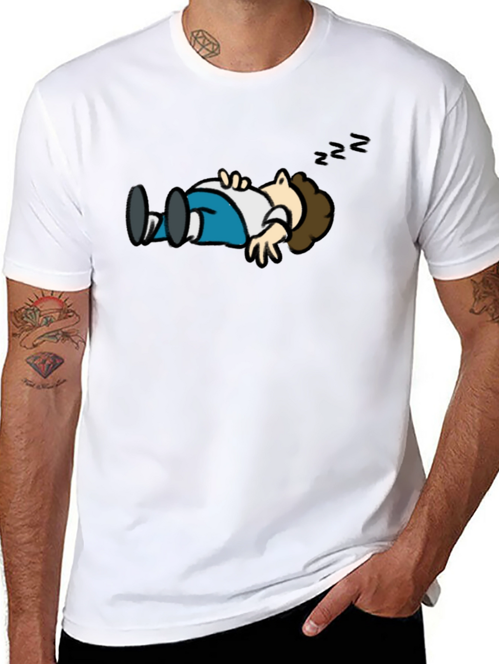 Cartoon Sleeping T-Shirt - Funny Graphic Tee