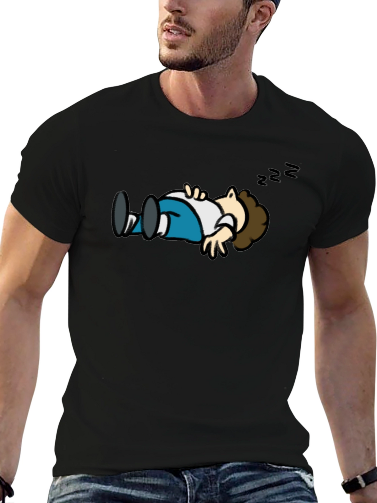 Cartoon Sleeping T-Shirt - Funny Graphic Tee