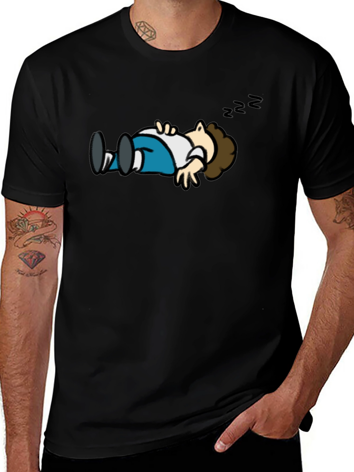 Cartoon Sleeping T-Shirt - Funny Graphic Tee