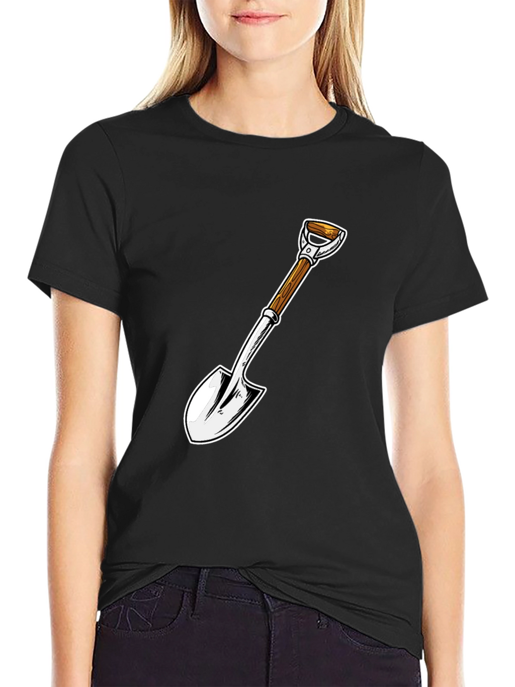 Shovel Graphic Tee - Black Cotton Blend