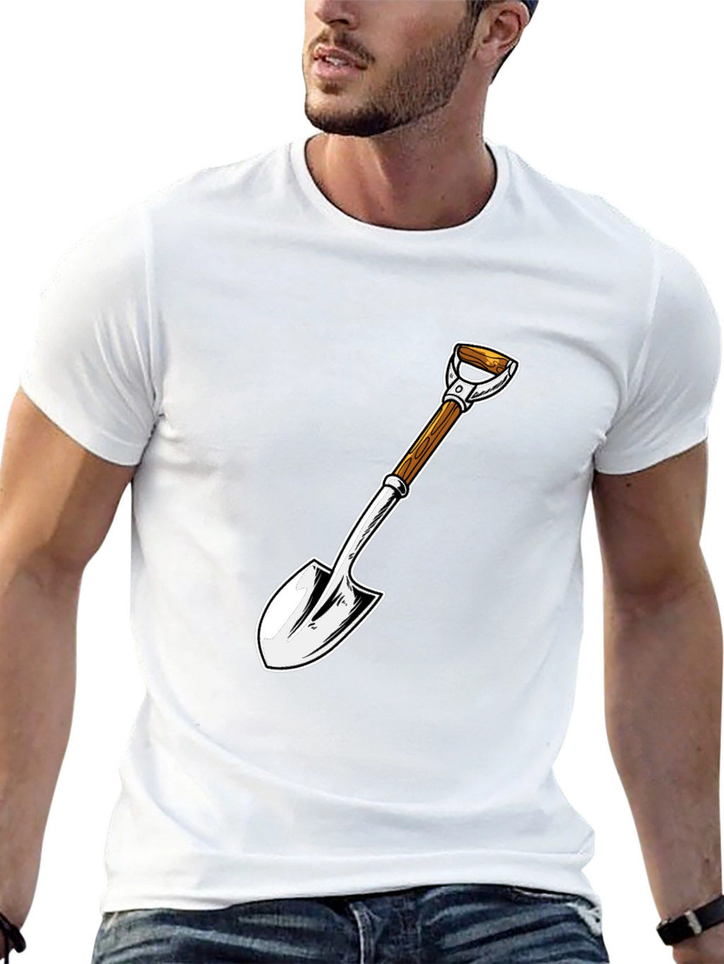 Shovel Graphic Tee - Black Cotton Blend