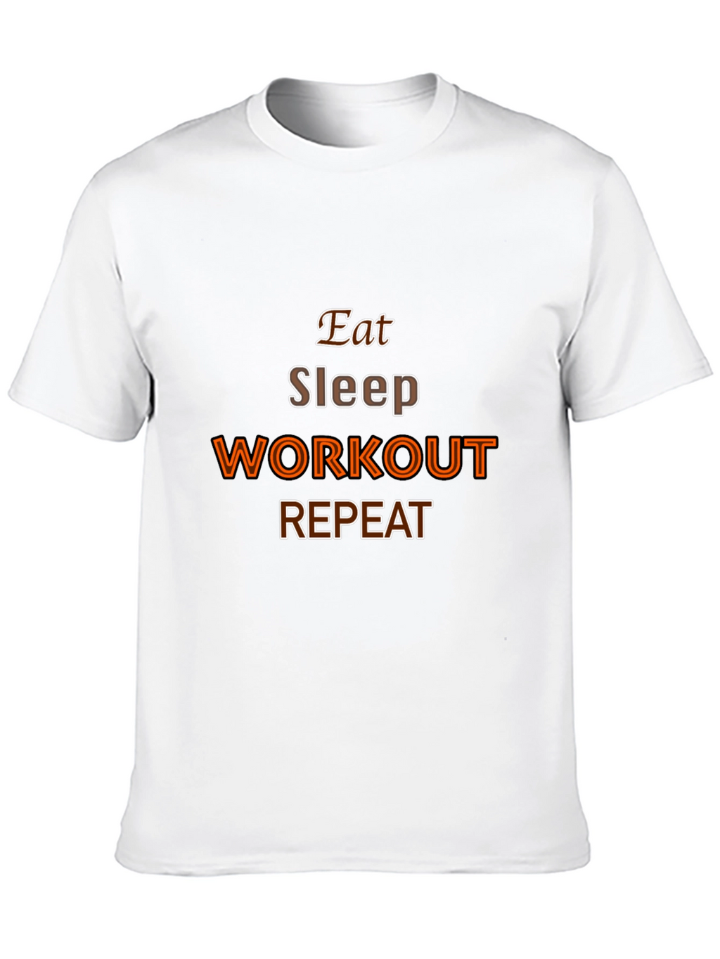 Eat Sleep Workout Repeat Black Graphic Tee