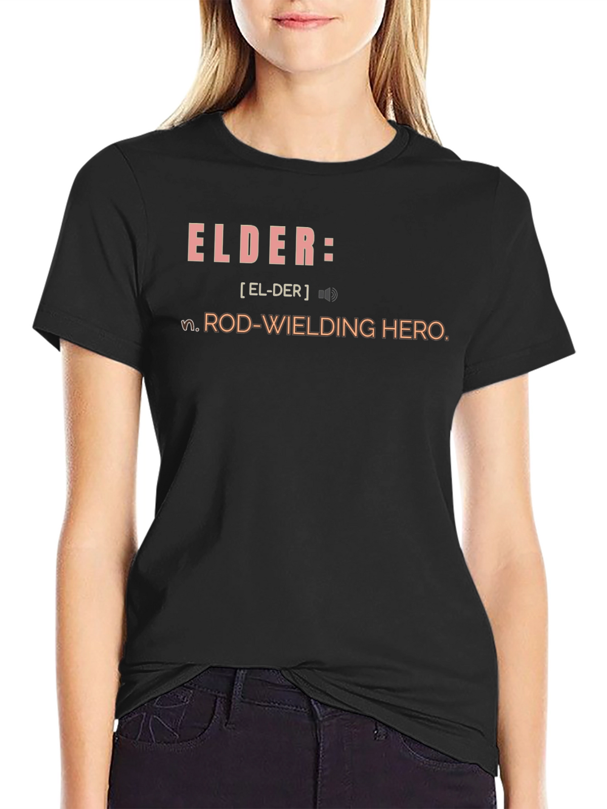 Elder Rod-Wielding Hero Definition Graphic T-Shirt