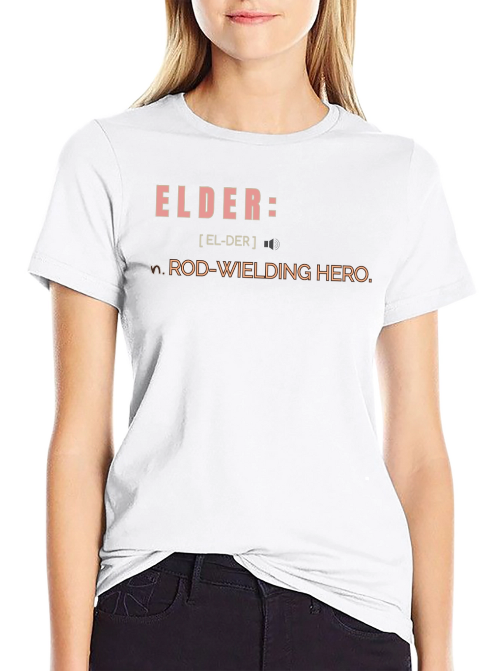 Elder Rod-Wielding Hero Definition Graphic T-Shirt