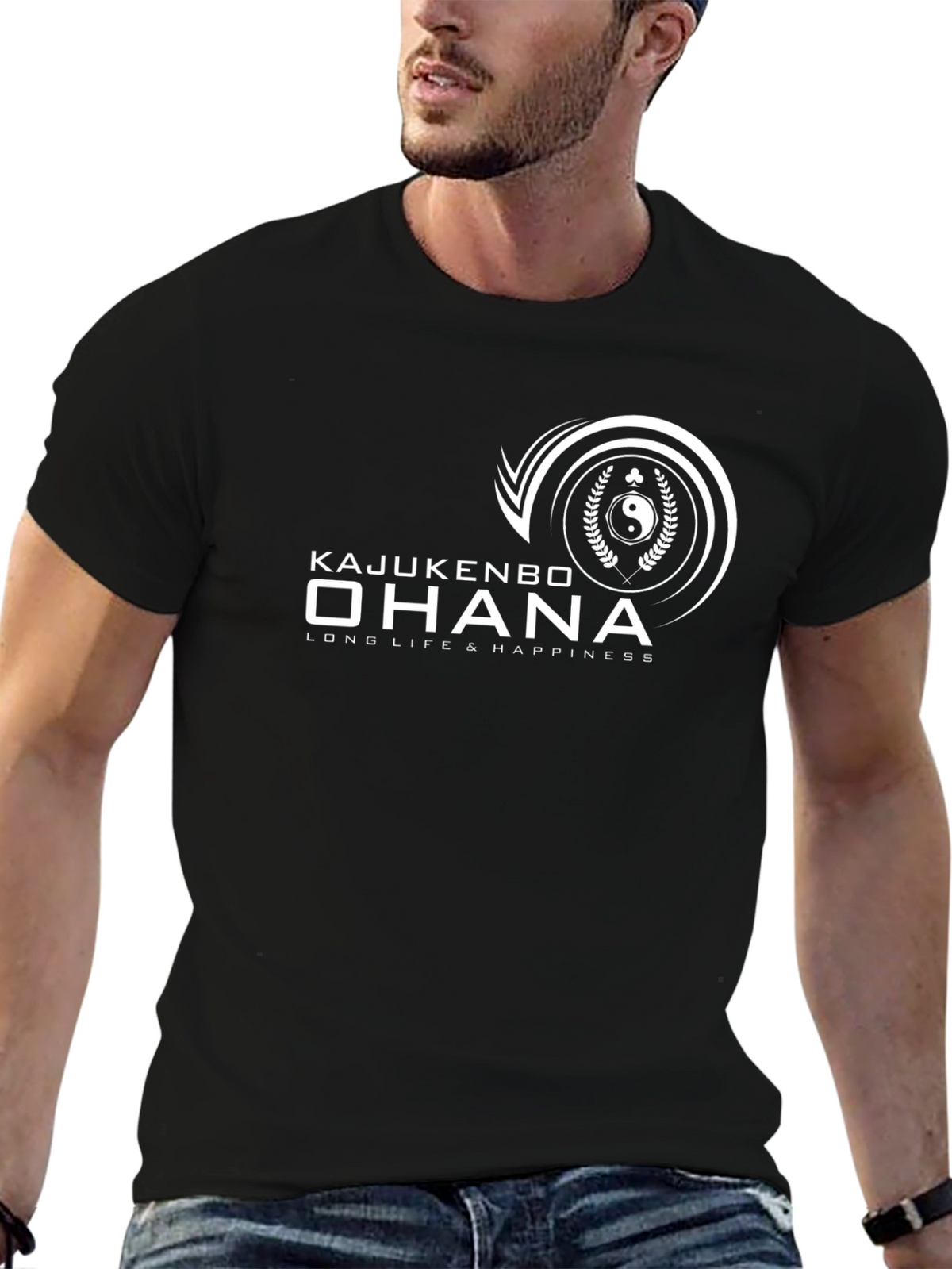 Kajukenbo Ohana Black T-Shirt - Long Life & Happiness