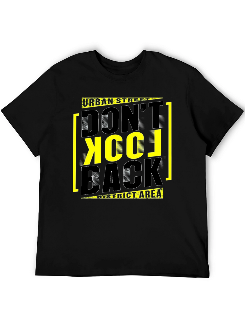 Urban Street Dont Look Back Black Graphic T-Shirt