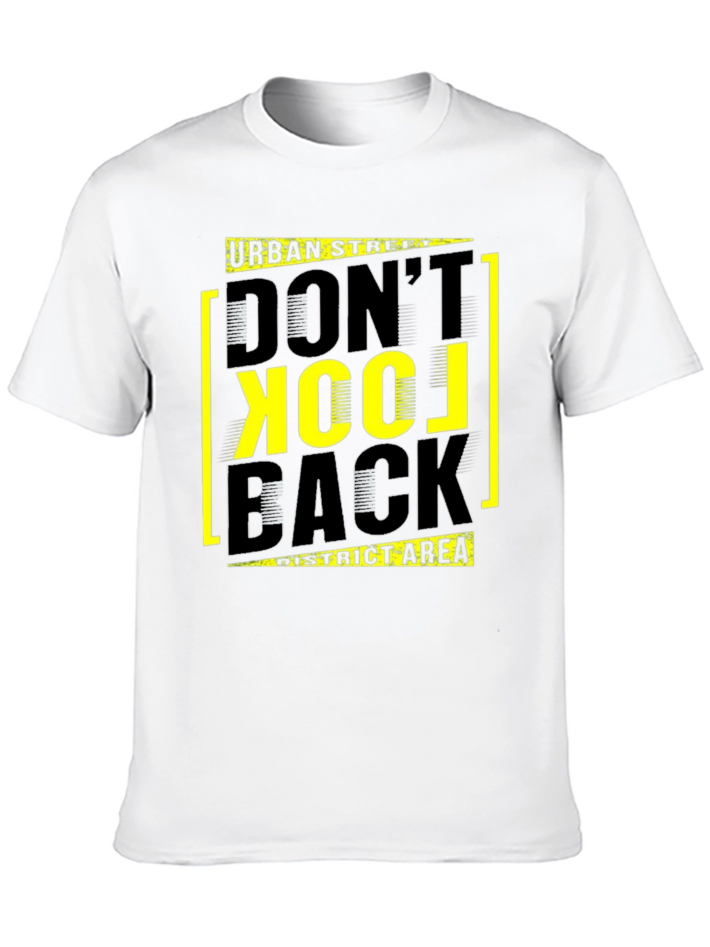 Urban Street Dont Look Back Black Graphic T-Shirt