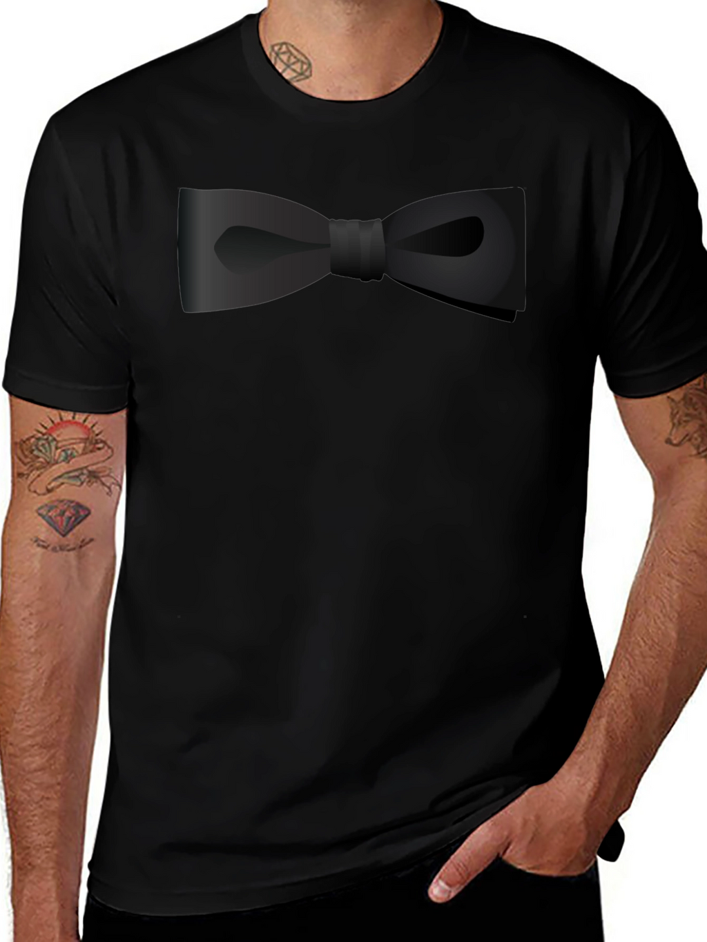 Black Bow Tie Graphic Tee