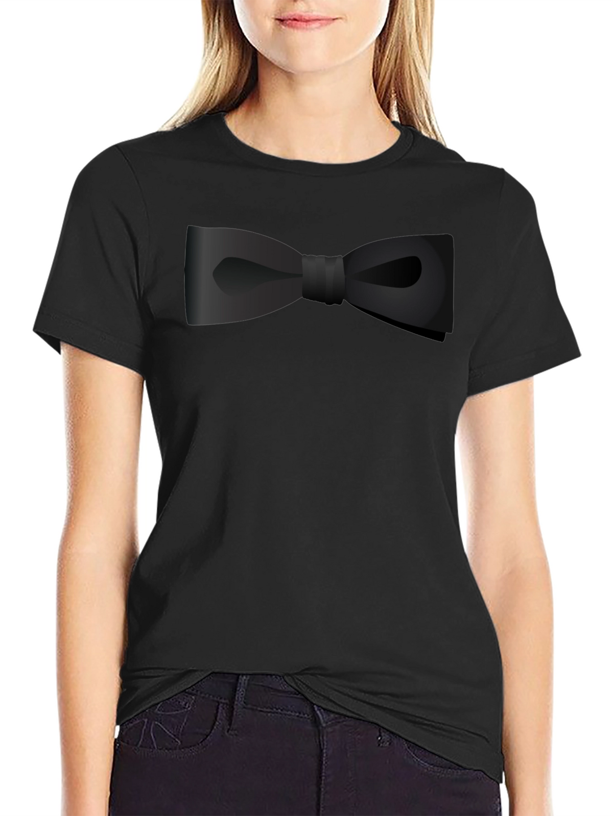 Black Bow Tie Graphic Tee