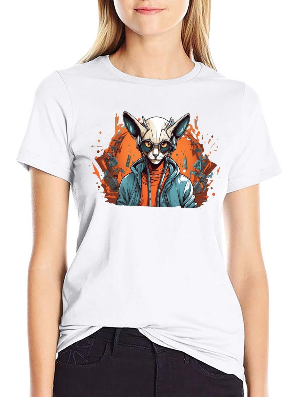 Sphynx Cat DJ Graphic Tee