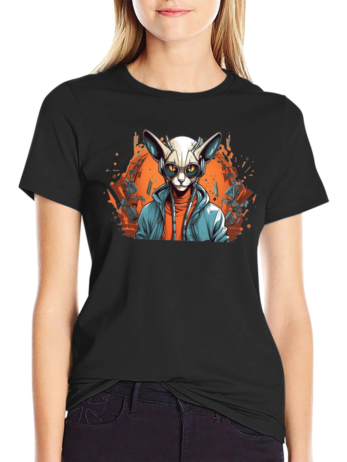 Sphynx Cat DJ Graphic Tee