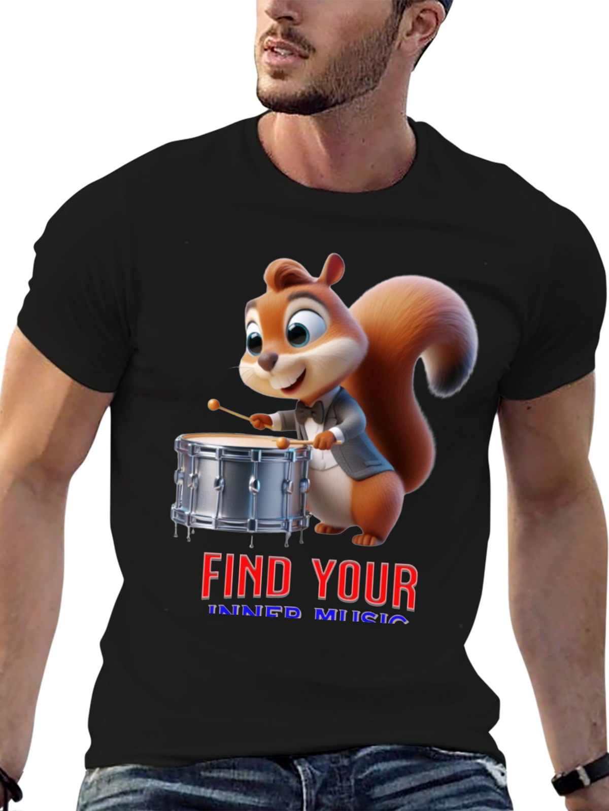 Find Your Inner Music Squirrel Drummer T-Shirt