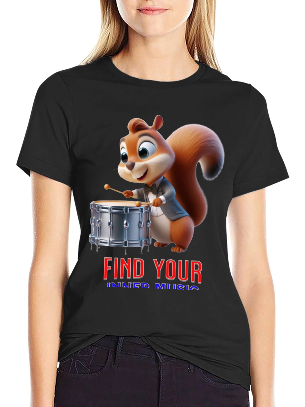 Find Your Inner Music Squirrel Drummer T-Shirt