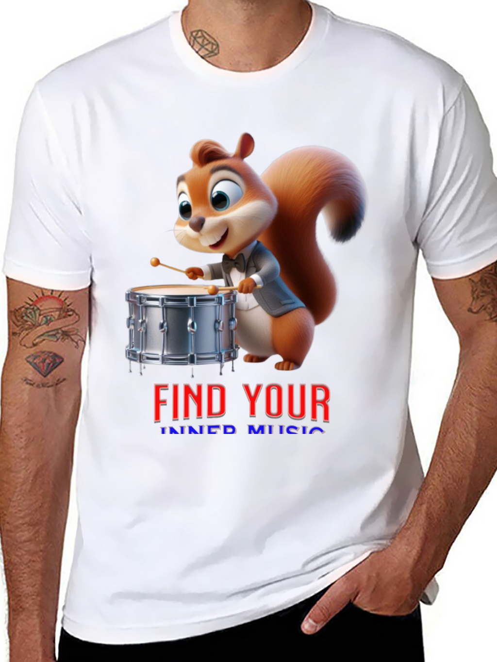 Find Your Inner Music Squirrel Drummer T-Shirt