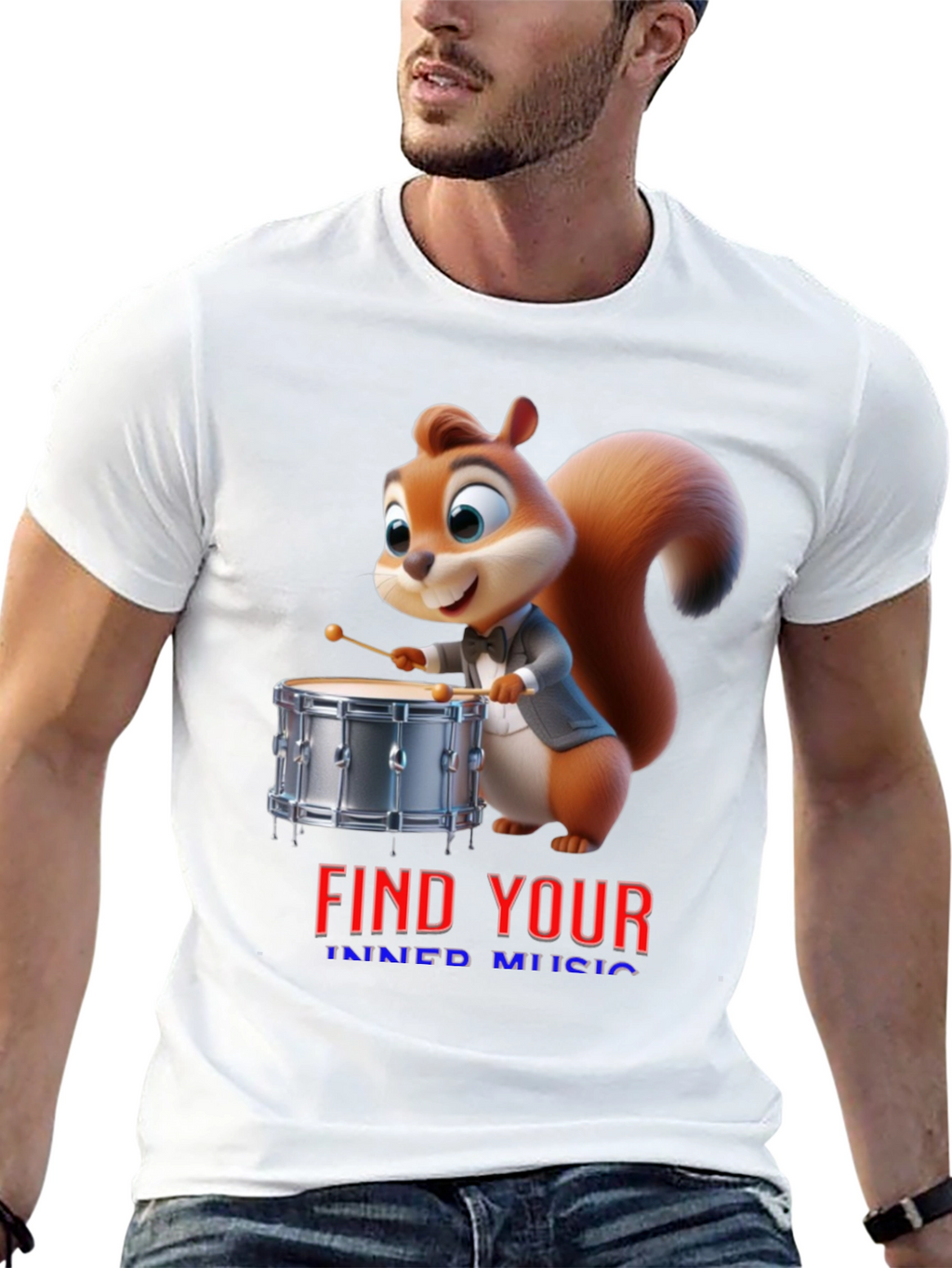 Find Your Inner Music Squirrel Drummer T-Shirt