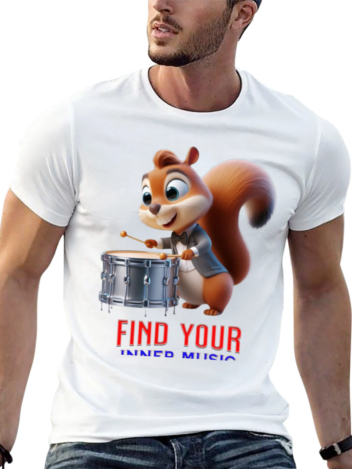 Find Your Inner Music Squirrel Drummer T-Shirt