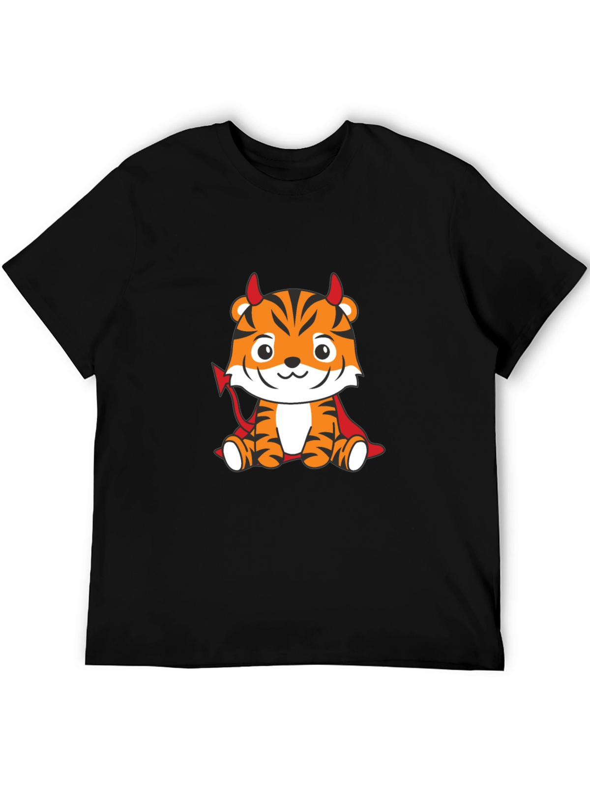 Devil Tiger Graphic T-Shirt - Black Cotton Tee
