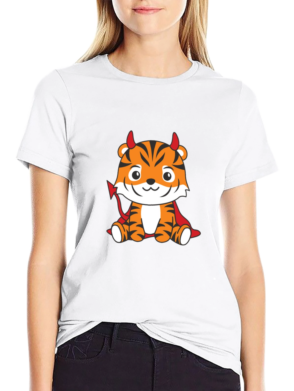 Devil Tiger Graphic T-Shirt - Black Cotton Tee