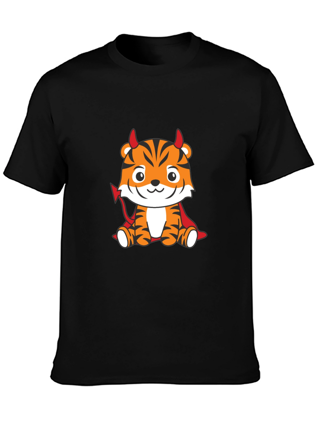 Devil Tiger Graphic T-Shirt - Black Cotton Tee