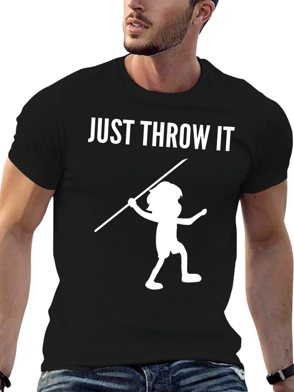 Just Throw It! Novelty Black T-Shirt