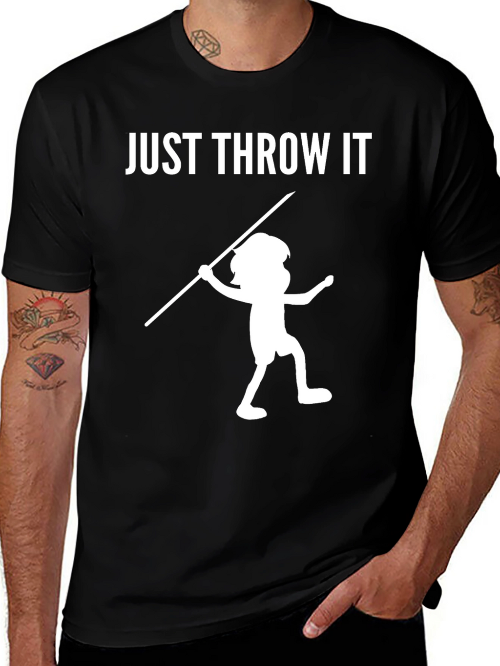 Just Throw It! Novelty Black T-Shirt