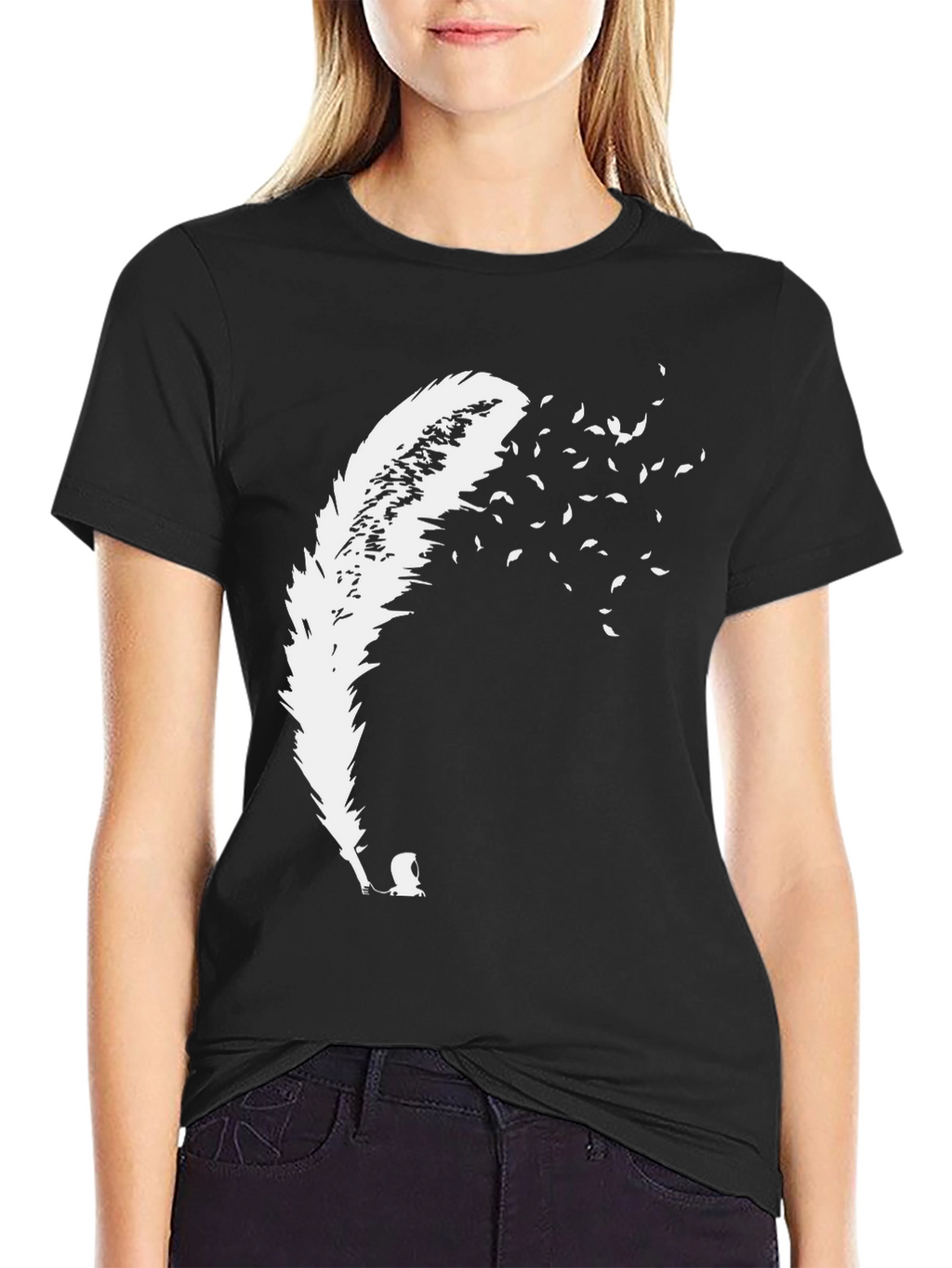 Feather Fade T-Shirt - Black