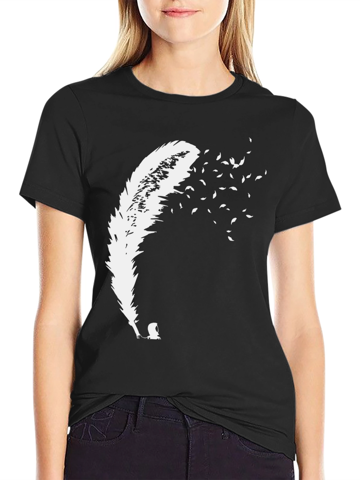 Feather Fade T-Shirt - Black