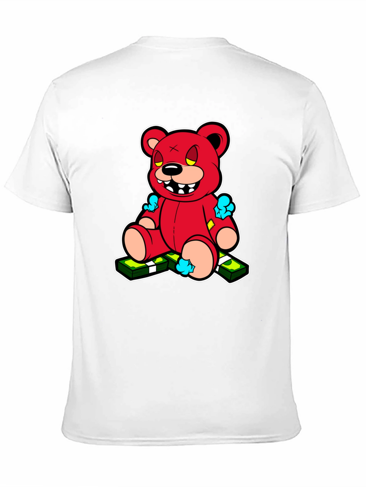 Cartoon Money Bear Black T-Shirt