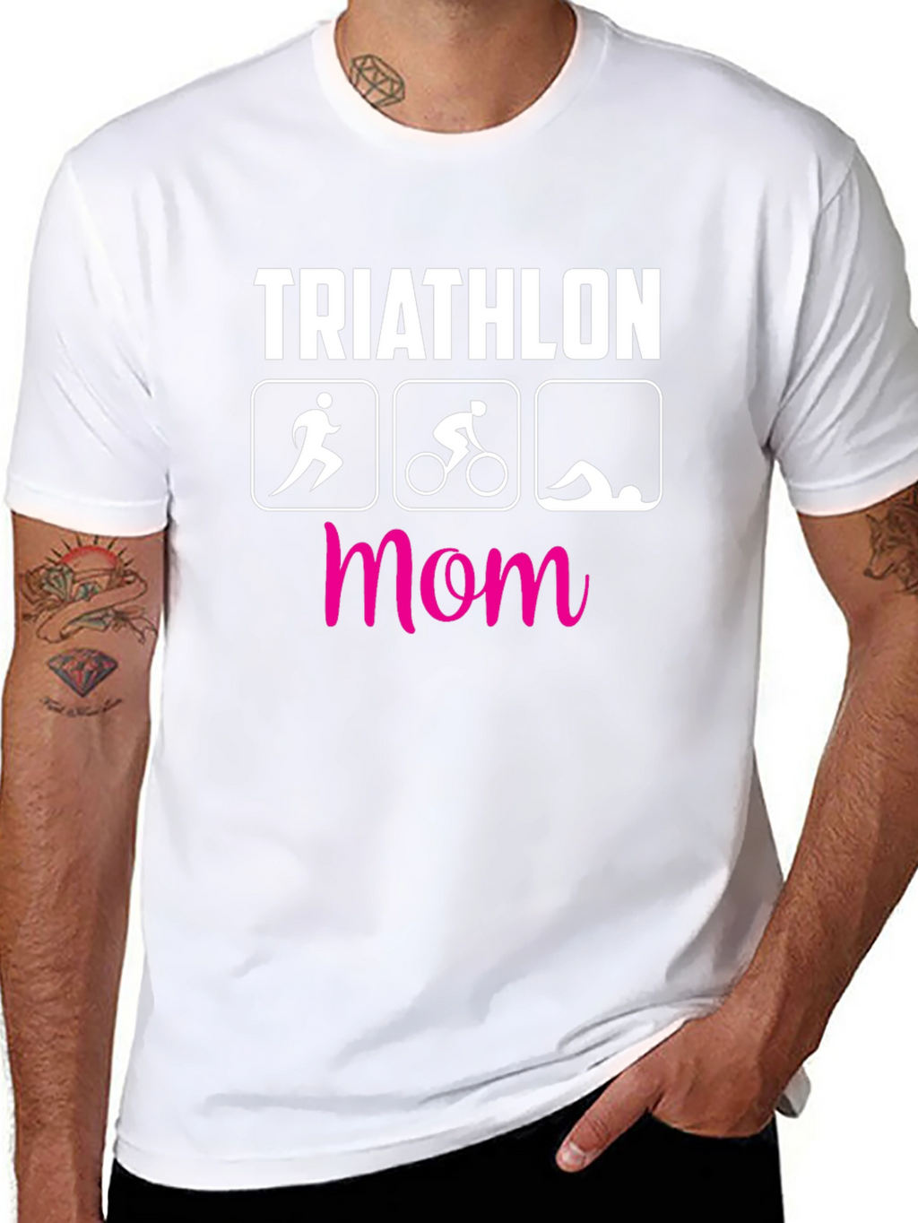 Triathlon Mom T-Shirt - Black Short Sleeve Tee
