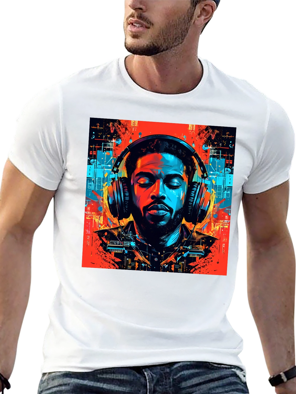 Vibing Tunes Graphic Tee - Mens Black T-Shirt