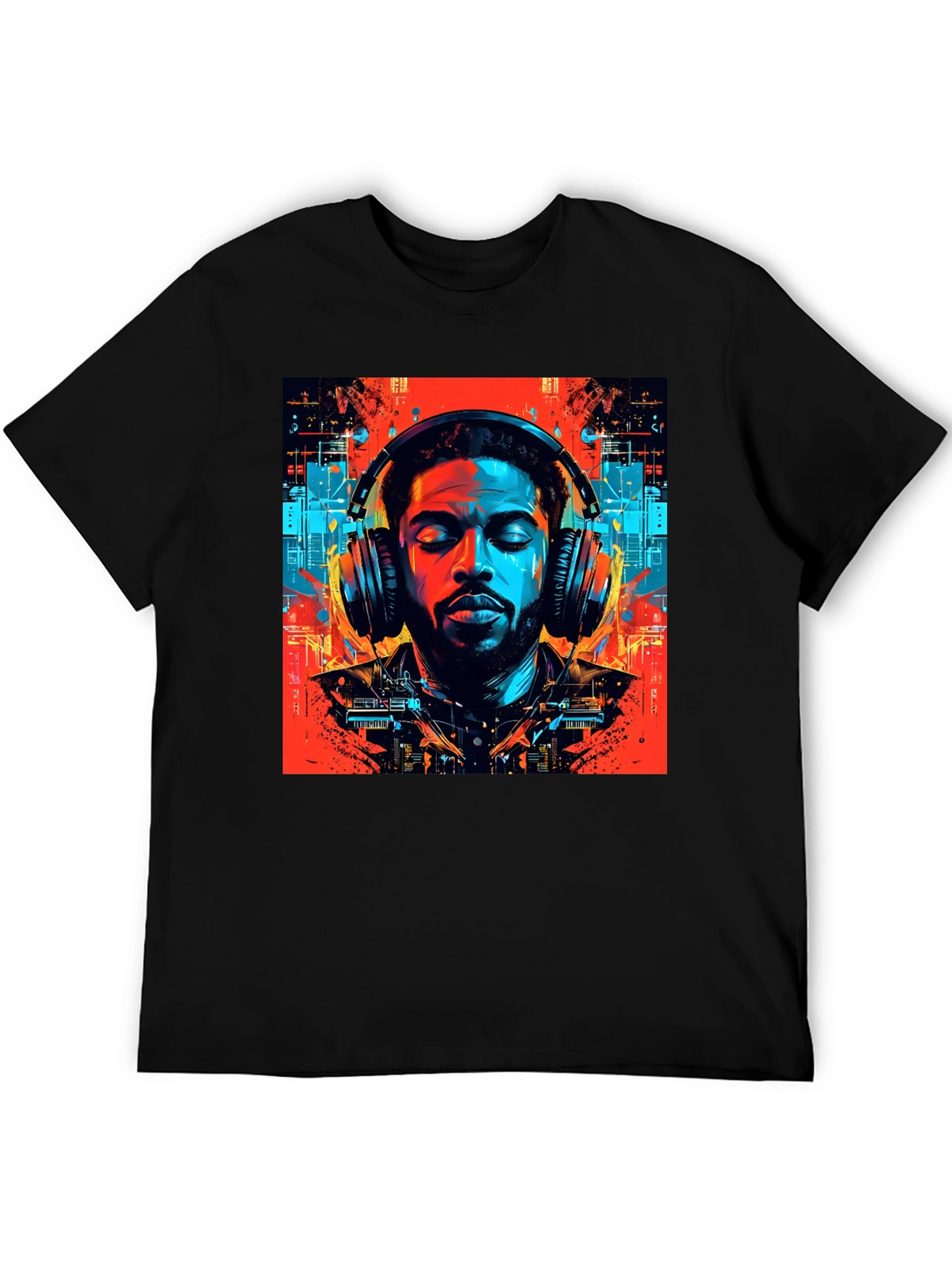 Vibing Tunes Graphic Tee - Mens Black T-Shirt