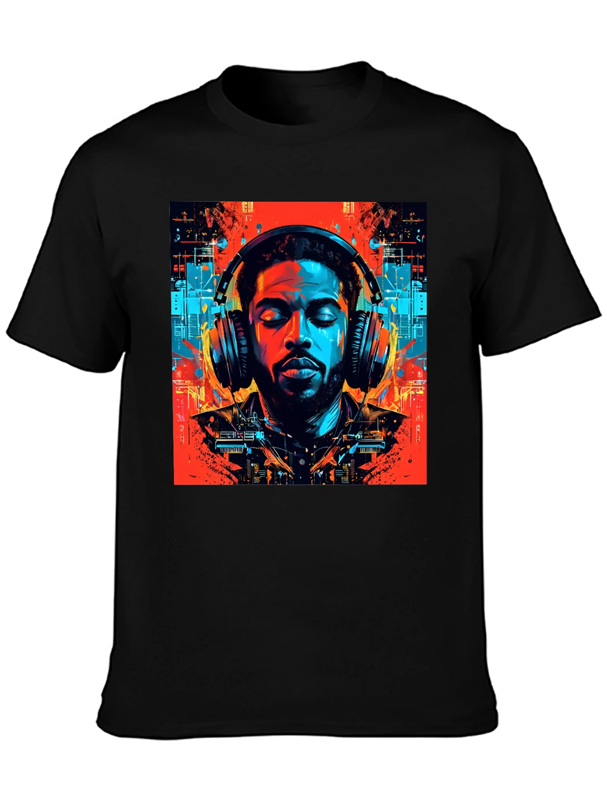 Vibing Tunes Graphic Tee - Mens Black T-Shirt
