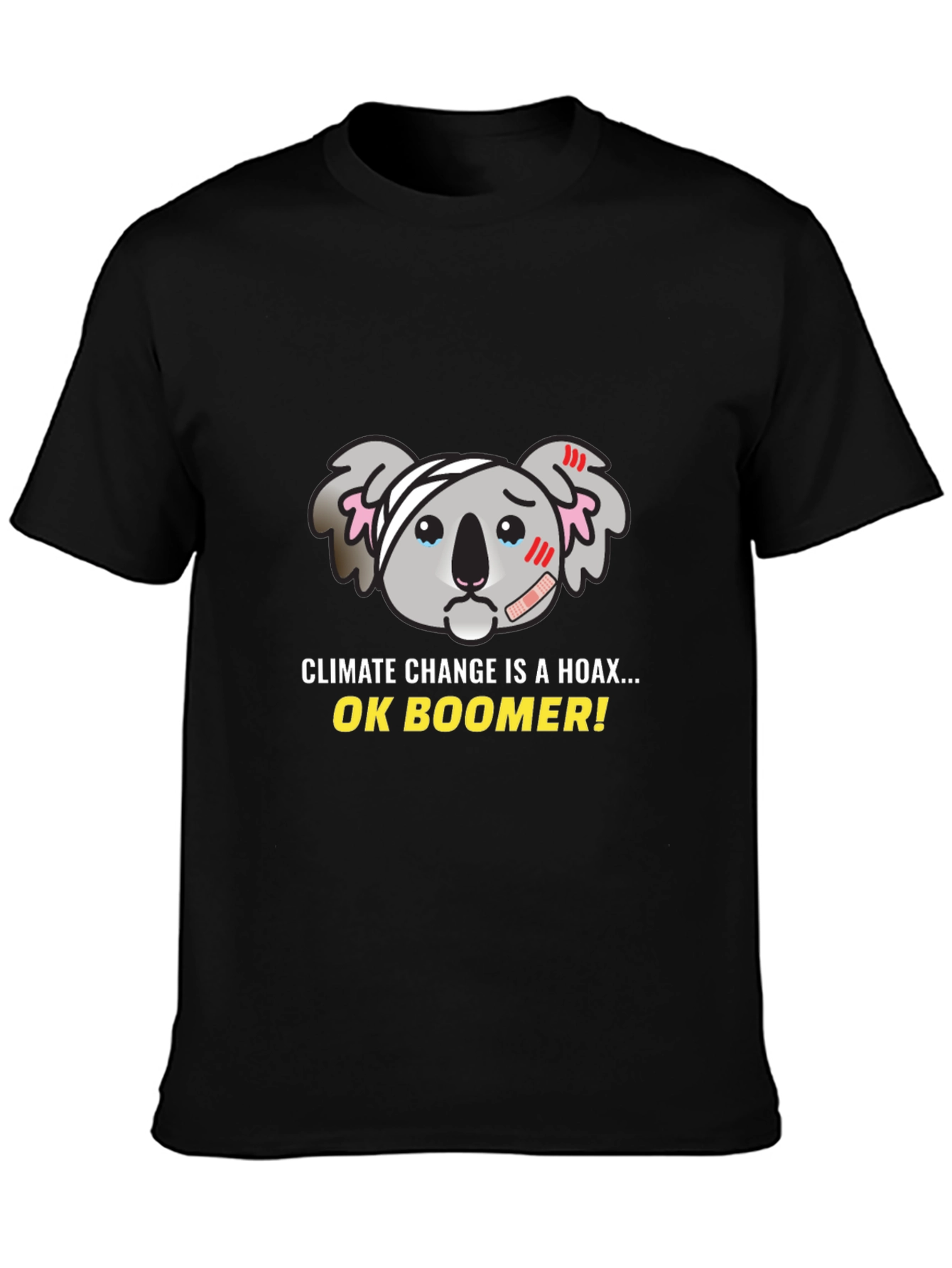 Climate Change Hoax Koala Graphic T-Shirt