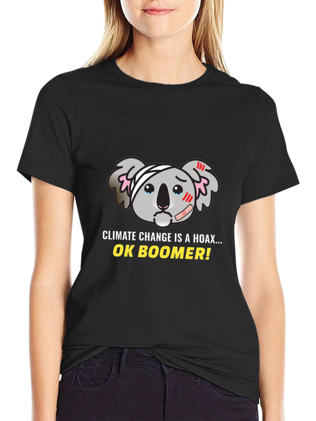 Climate Change Hoax Koala Graphic T-Shirt