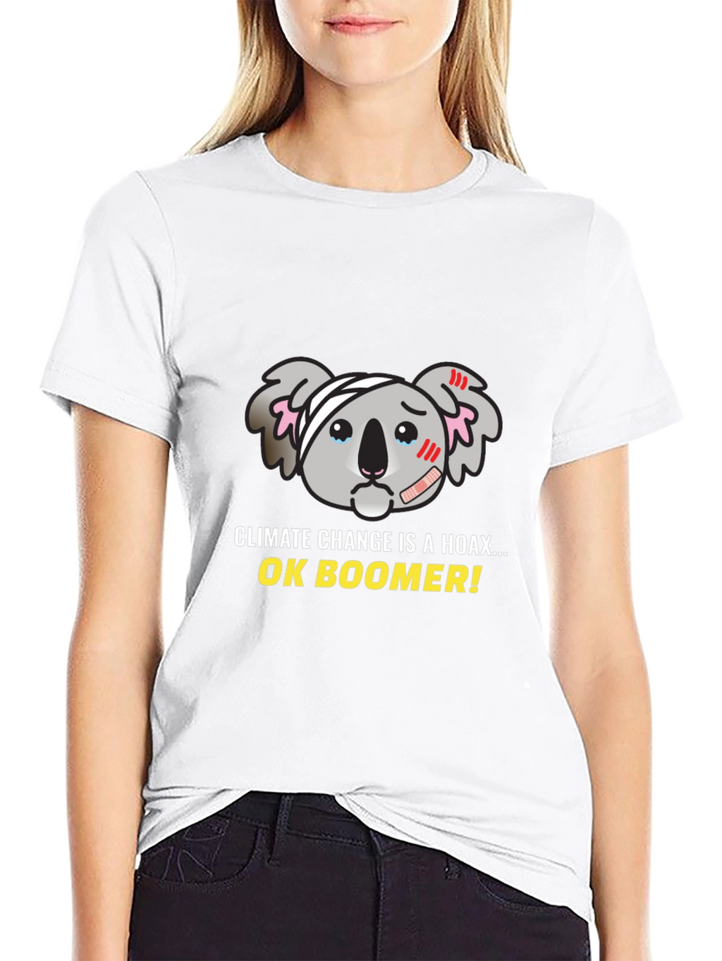 Climate Change Hoax Koala Graphic T-Shirt