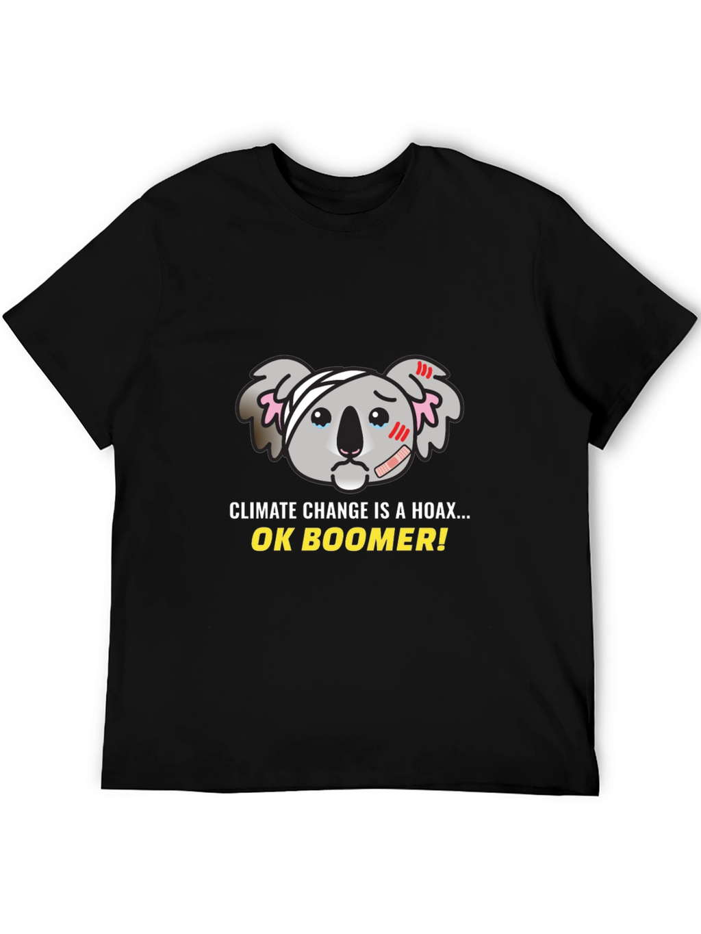 Climate Change Hoax Koala Graphic T-Shirt