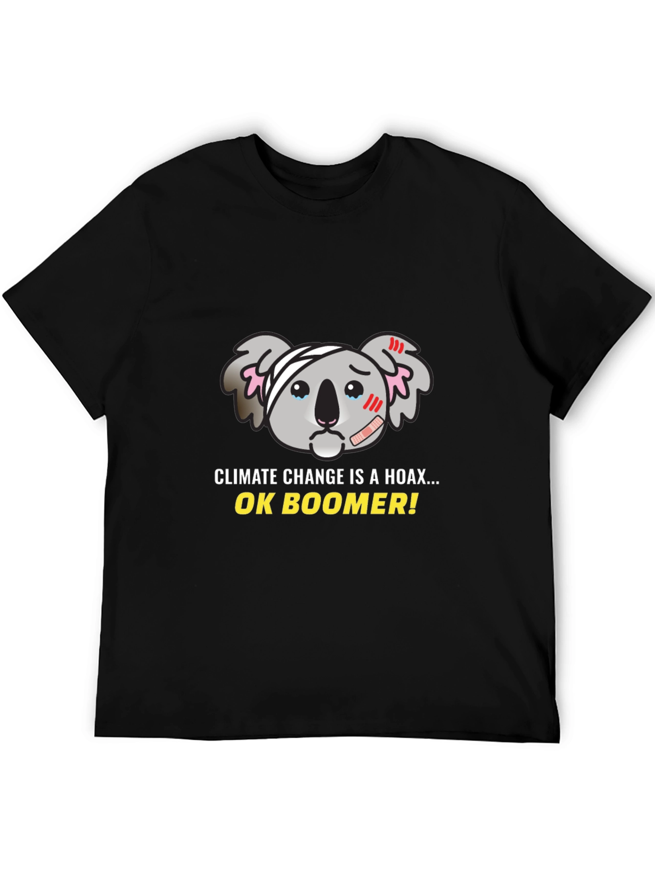 Climate Change Hoax Koala Graphic T-Shirt