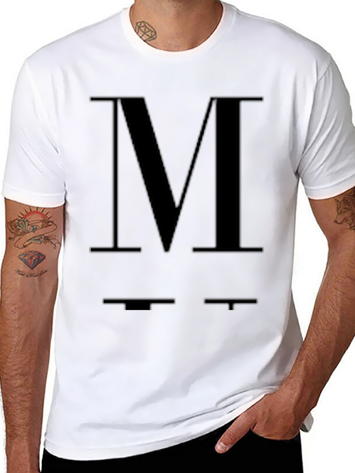 Bold M Graphic Black T-Shirt