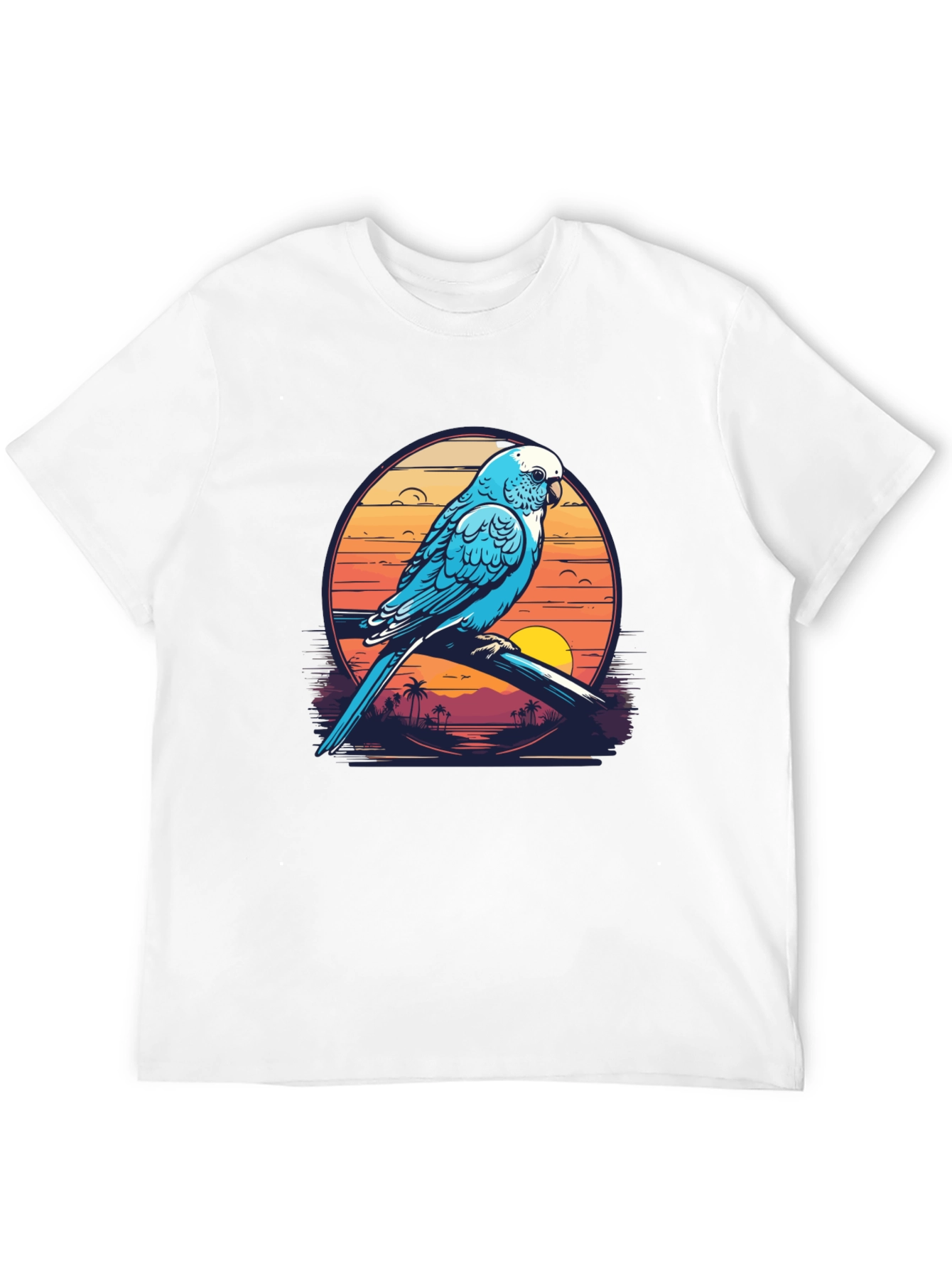Tropical Parrot T-Shirt: Island Sunset Vibes