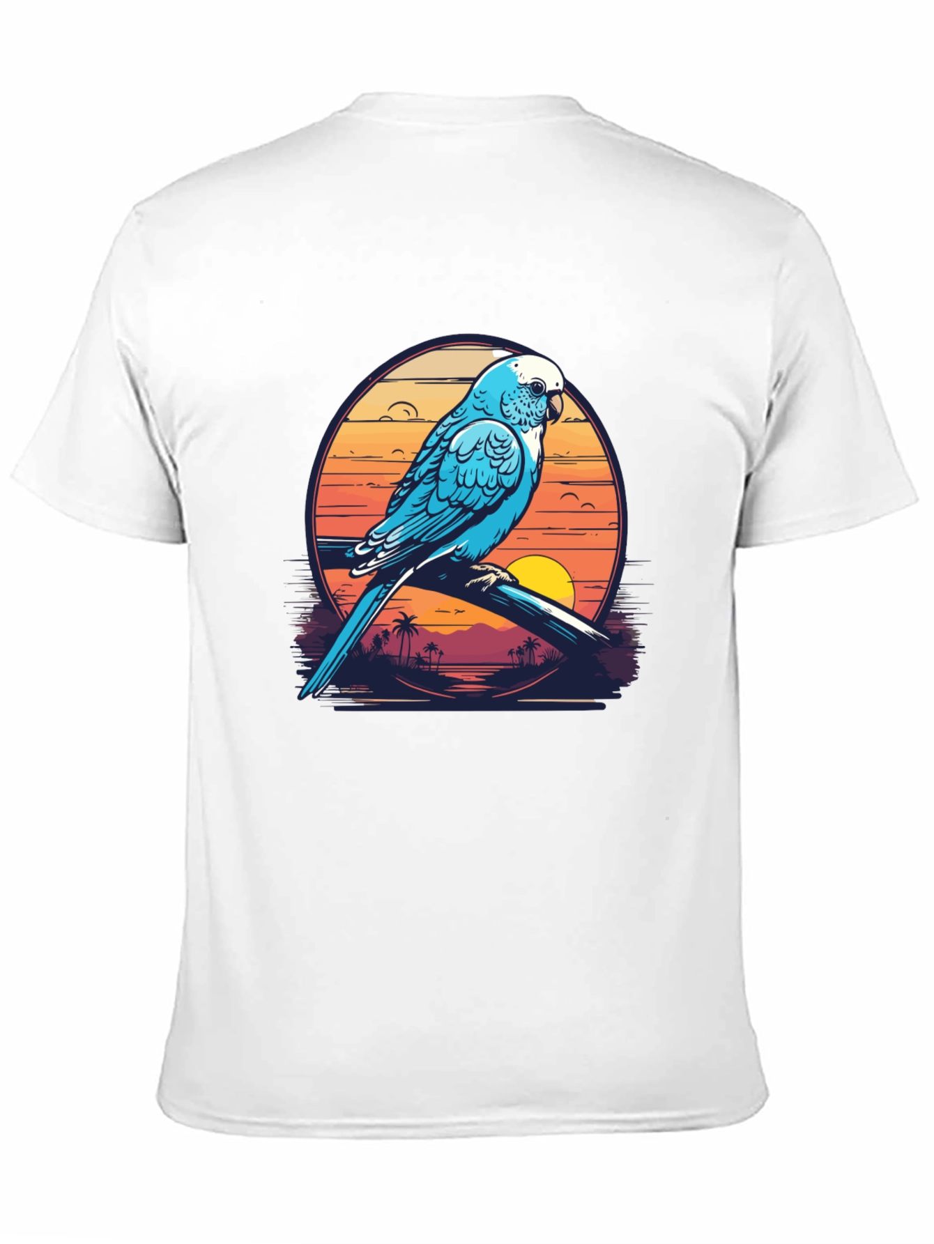 Tropical Parrot T-Shirt: Island Sunset Vibes
