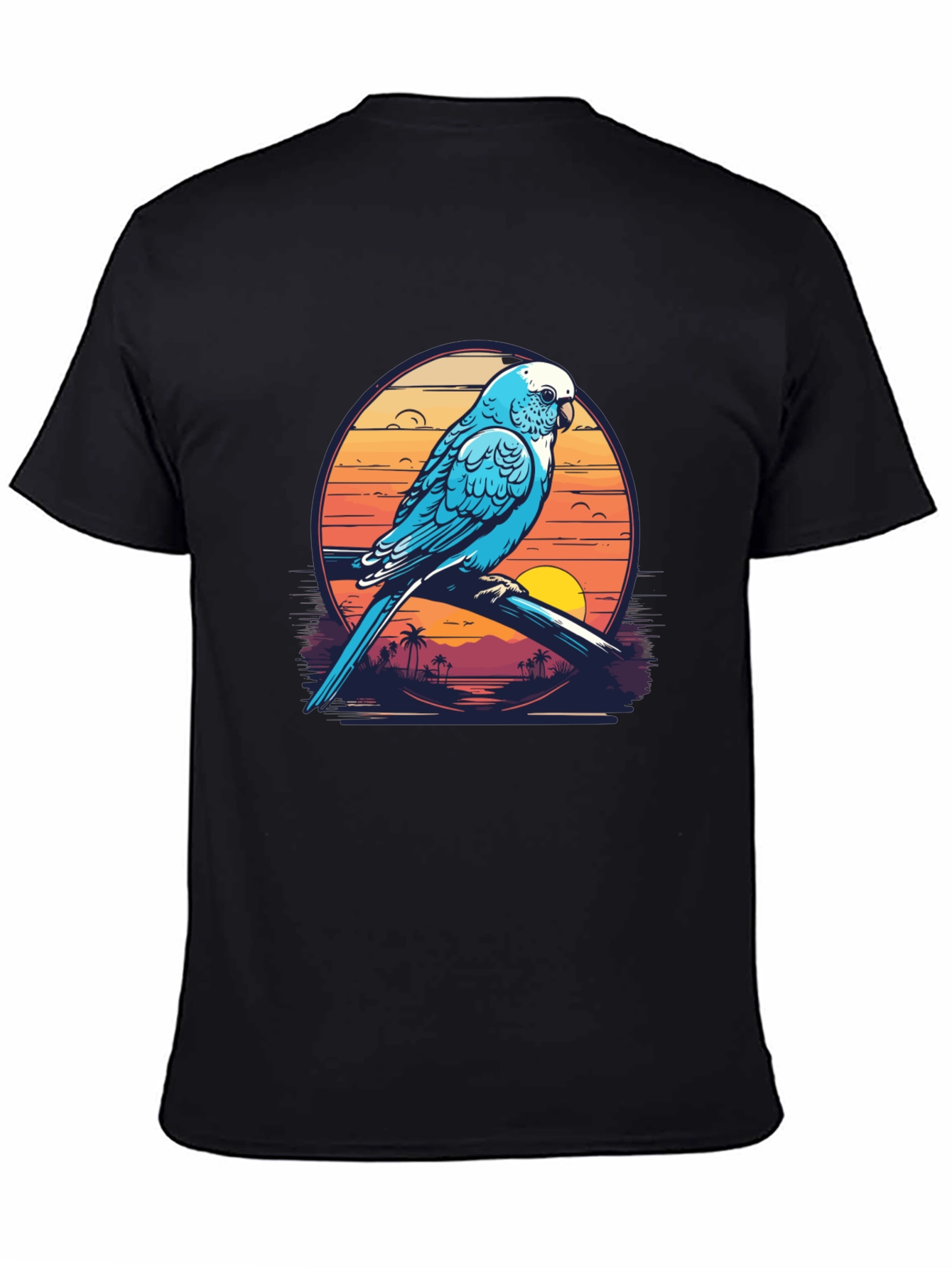 Tropical Parrot T-Shirt: Island Sunset Vibes