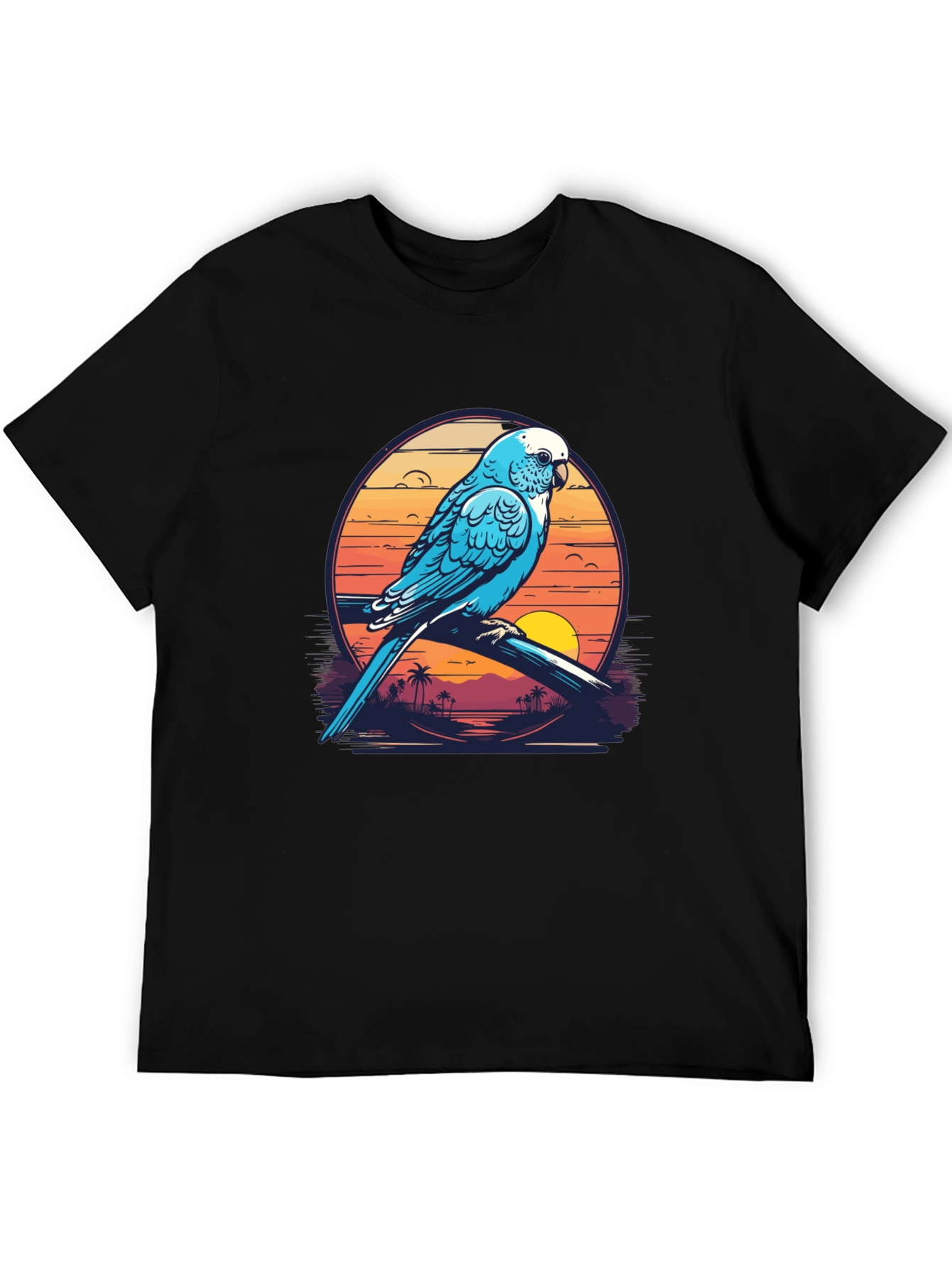 Tropical Parrot T-Shirt: Island Sunset Vibes