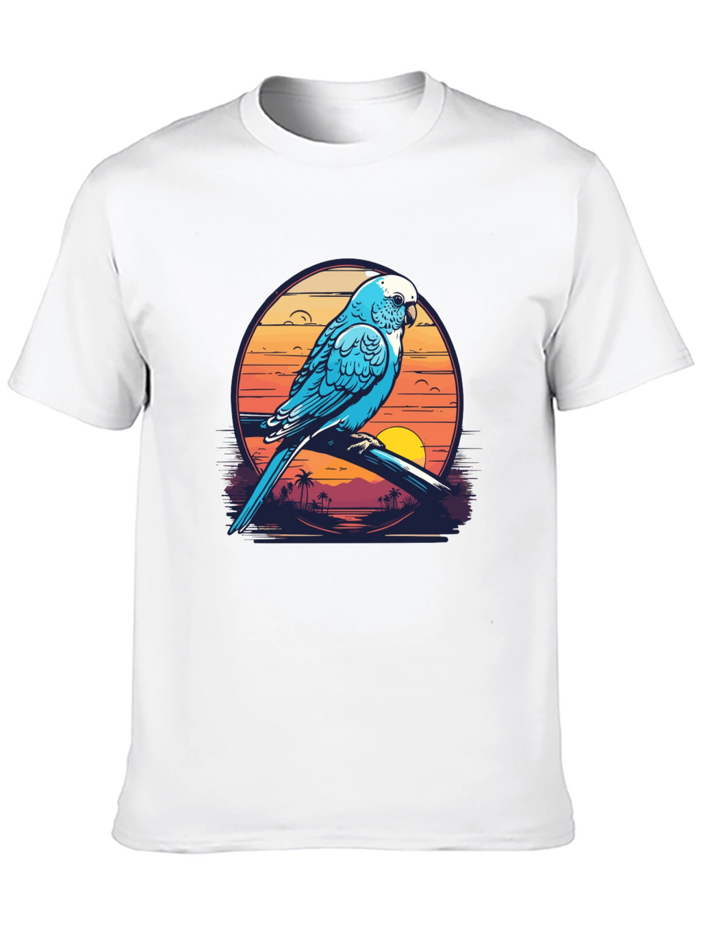 Tropical Parrot T-Shirt: Island Sunset Vibes