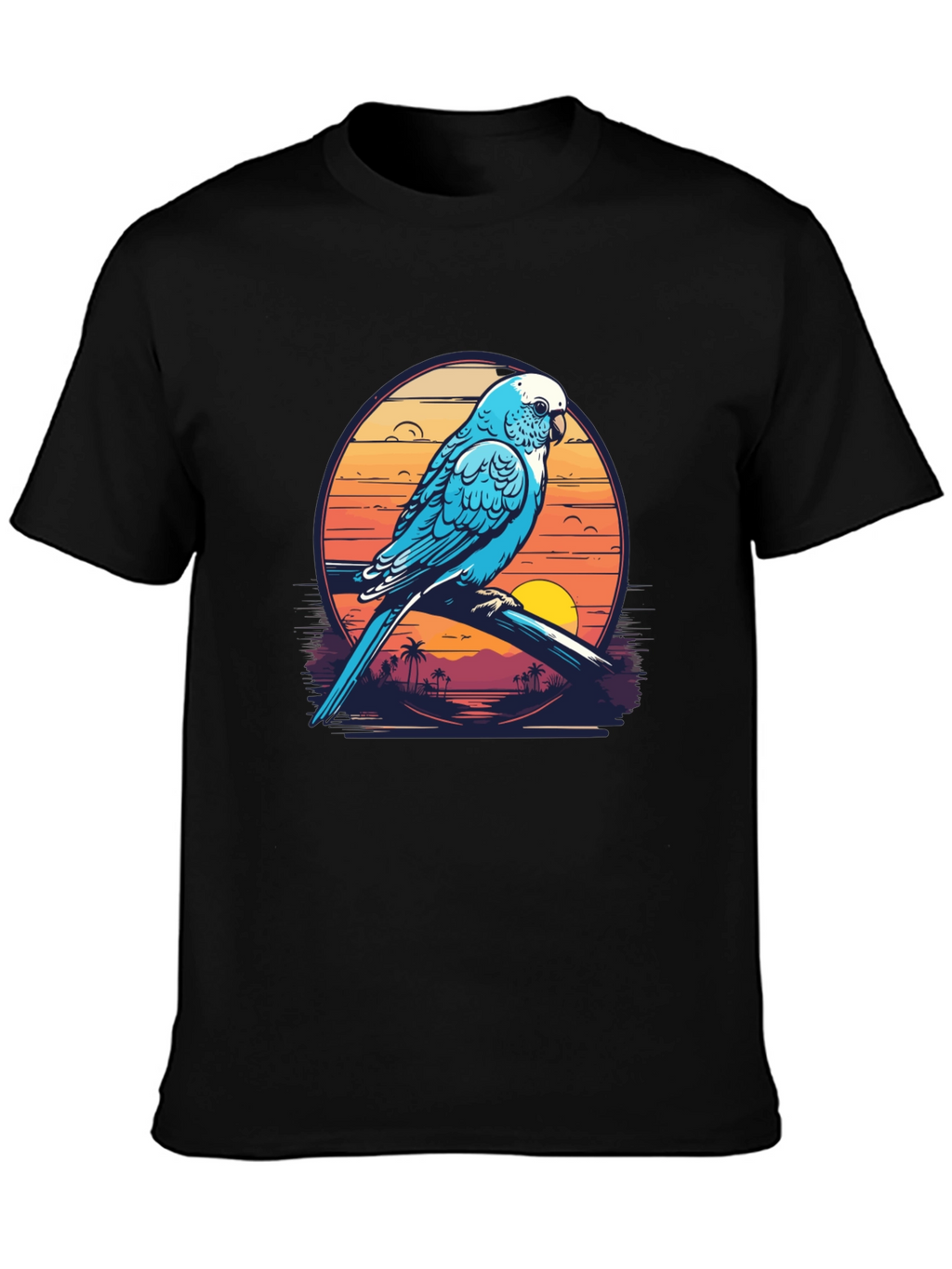 Tropical Parrot T-Shirt: Island Sunset Vibes